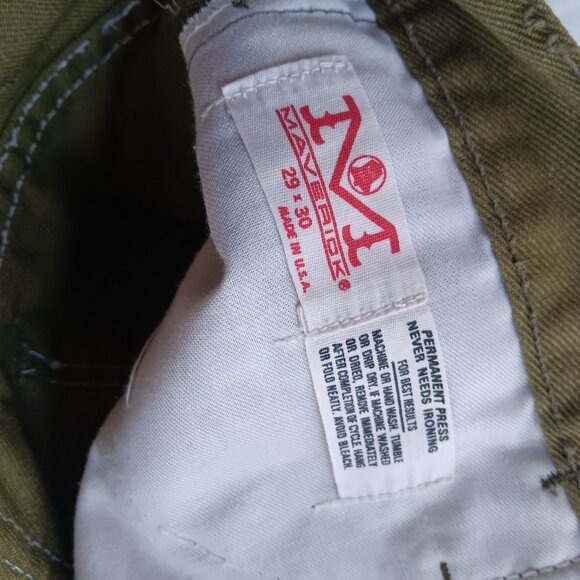 27" Vintage Maverick Olive Green Denim Cutoff Shorts Frayed Hem 1970's Hippy USA - Picture 5 of 9